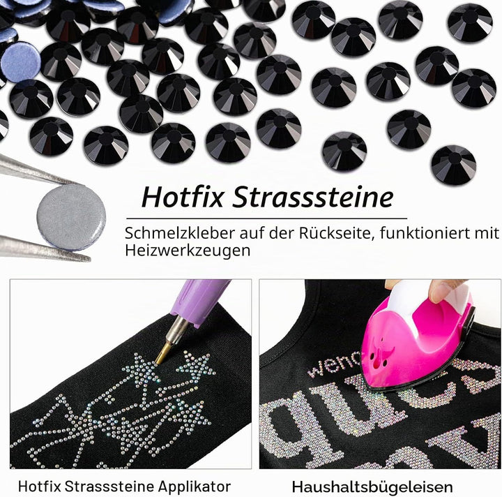 Beadsland Hotfix Strasssteine Bulk, 14400 Stück Kristall Hotfix Strasssteine zum Basteln Kleidung DI