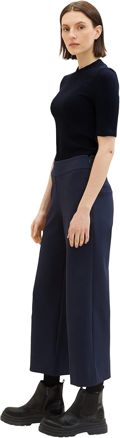 TOM TAILOR Damen 1038723 Basic Culotte Hose, 10668-sky Captain Blue, 44/28