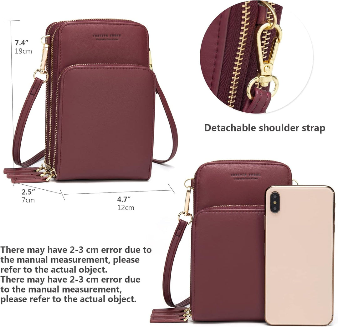 myfriday Kleine Umhängetasche für Damen, Mini Messenger Schulter Handtasche Geldbörse mit Kreditkart