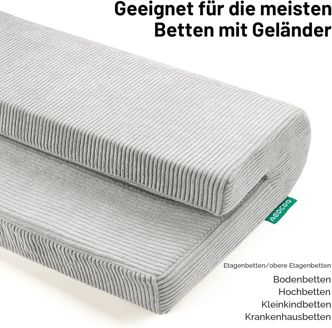 AEOCOO Tragbares Bettgitter für Kleinkinder, Nestchen für Kleinkinder, Bettgitter mit waschbarem Bez