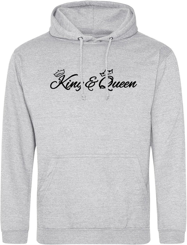 Huuraa Unisex Hoodie King & Queen Krone Geschenk Grösse S-3XL Vegan King & Queen Geschenkidee S Heat