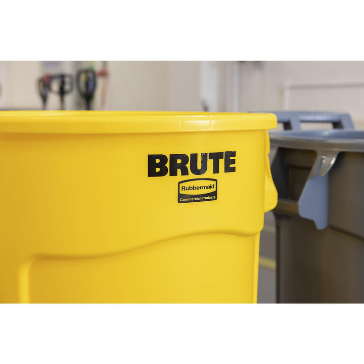 Rubbermaid Commercial Products Brute Round Container 167 L Gelb – Schwerlast-Abfallbehälter mit Luft