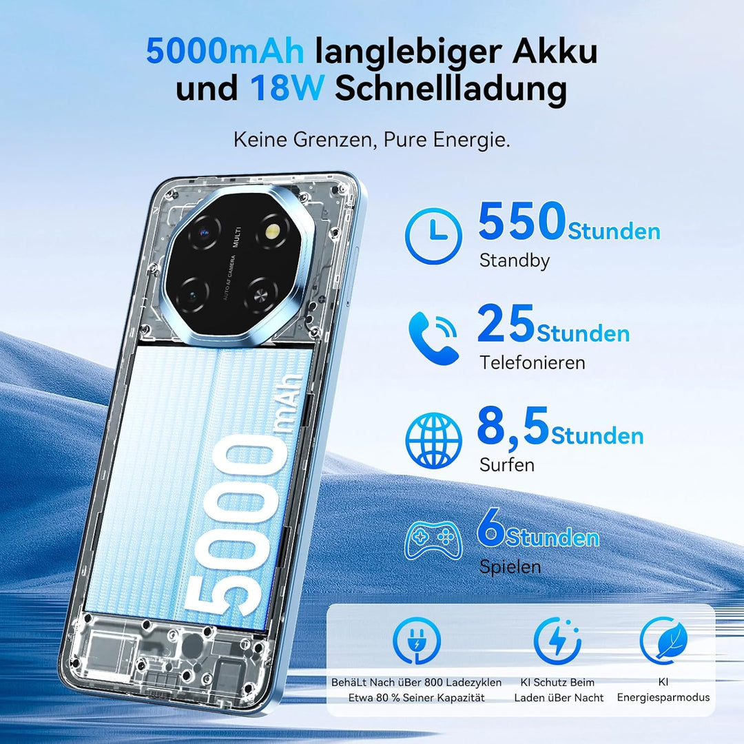 Blackview Shark 6 Handy 5G Ohne Vertrag Android 15 Smartphone Ohne Vertrag, 6.88" 120Hz, 12GB+128GB,