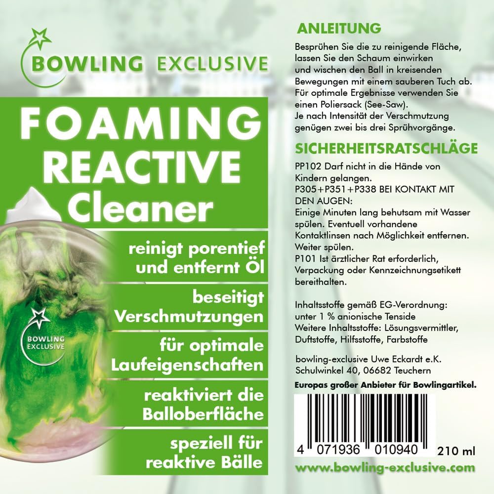 bowling-exclusive Foaming Bowling Ball Reactive Cleaner Schaumreiniger 210 ml