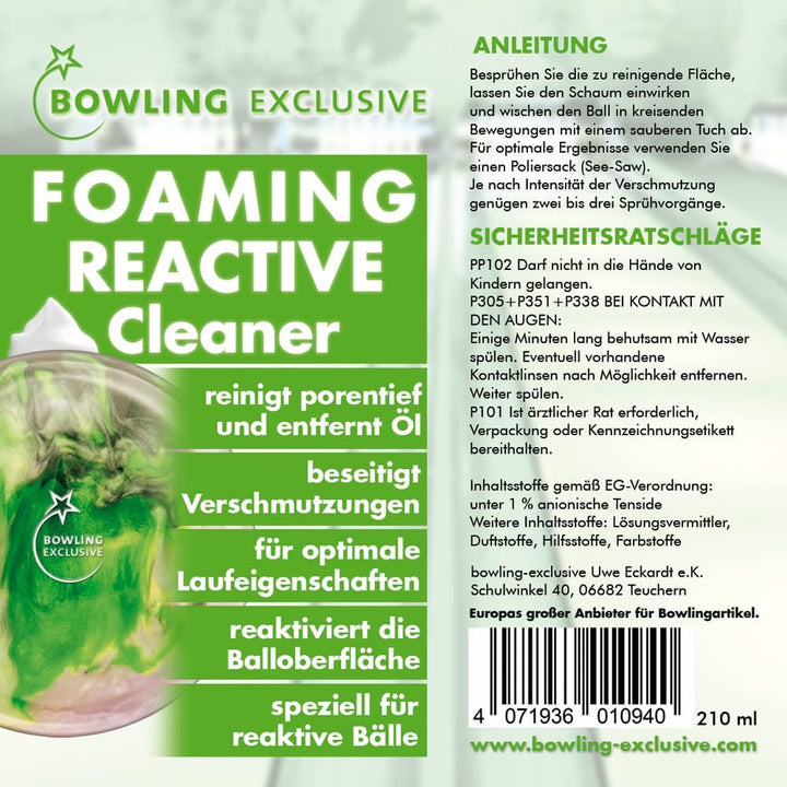 bowling-exclusive Foaming Bowling Ball Reactive Cleaner Schaumreiniger 210 ml