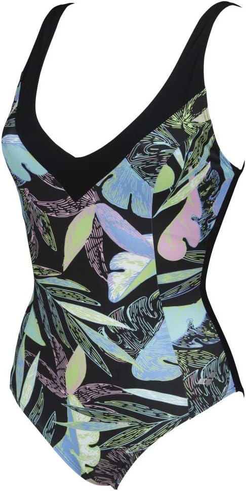 ARENA Damen W Cecilia Wing Back One Piece One Piece Swimsuit (1er Pack) 36 Black Multi-black, 36 Bla