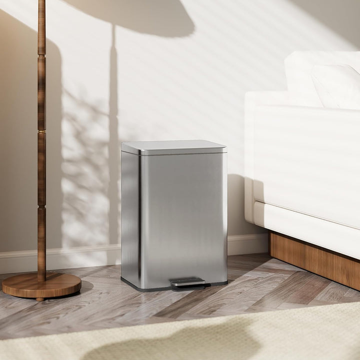 HOMCOM Mülleimer 20 L Treteimer mit Softclose-Deckel, Pedal, Abfalleimer mit abnehmbar Inneneimer, A