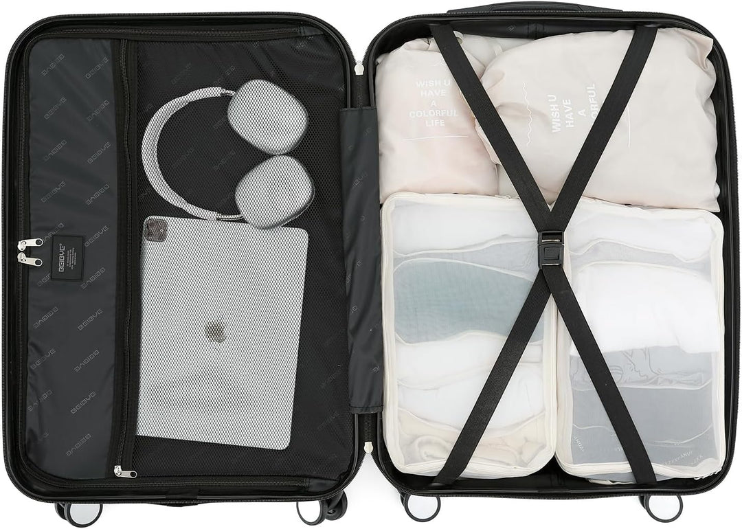 BEIBYE Butterfly 2060 4tlg Reisekoffer Trolley Hartschalen Kofferset (L-66cm), L-66cm