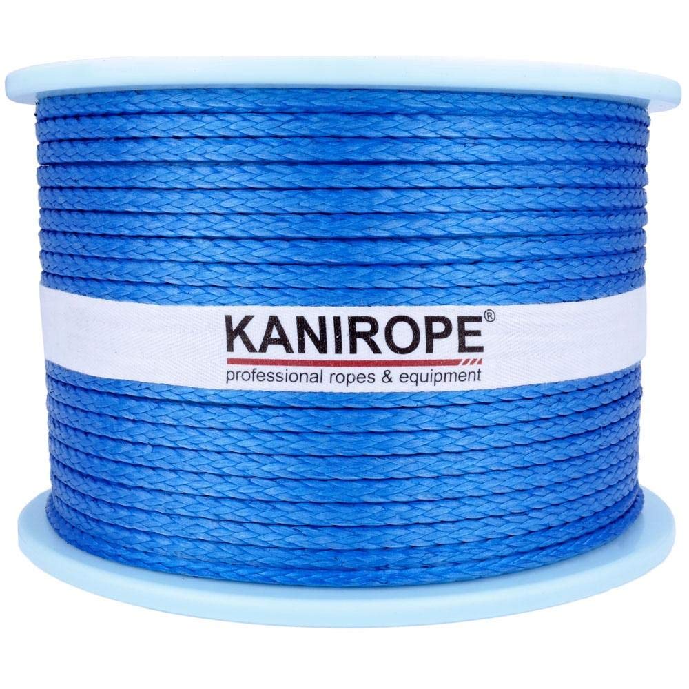 Kanirope® Dyneema Seil PRO 3mm 100m Blau 12-fach geflochten SK78 verstreckt beschichtet, 100m Blau