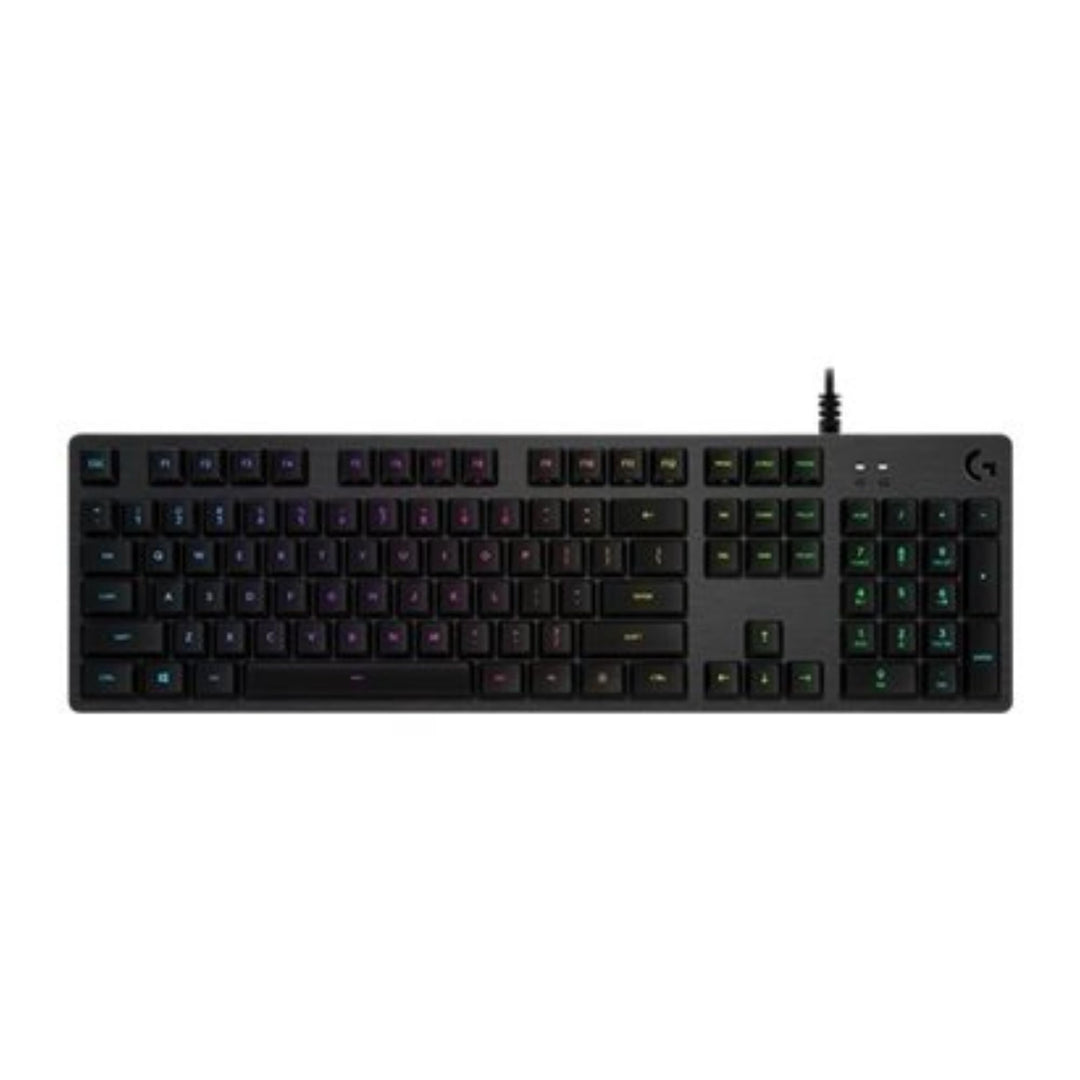 Logitech G512 mechanische Gaming-Tastatur, GX-Blue Clicky Switches, LIGHTSYNC RGB-Beleuchtung, USB-D