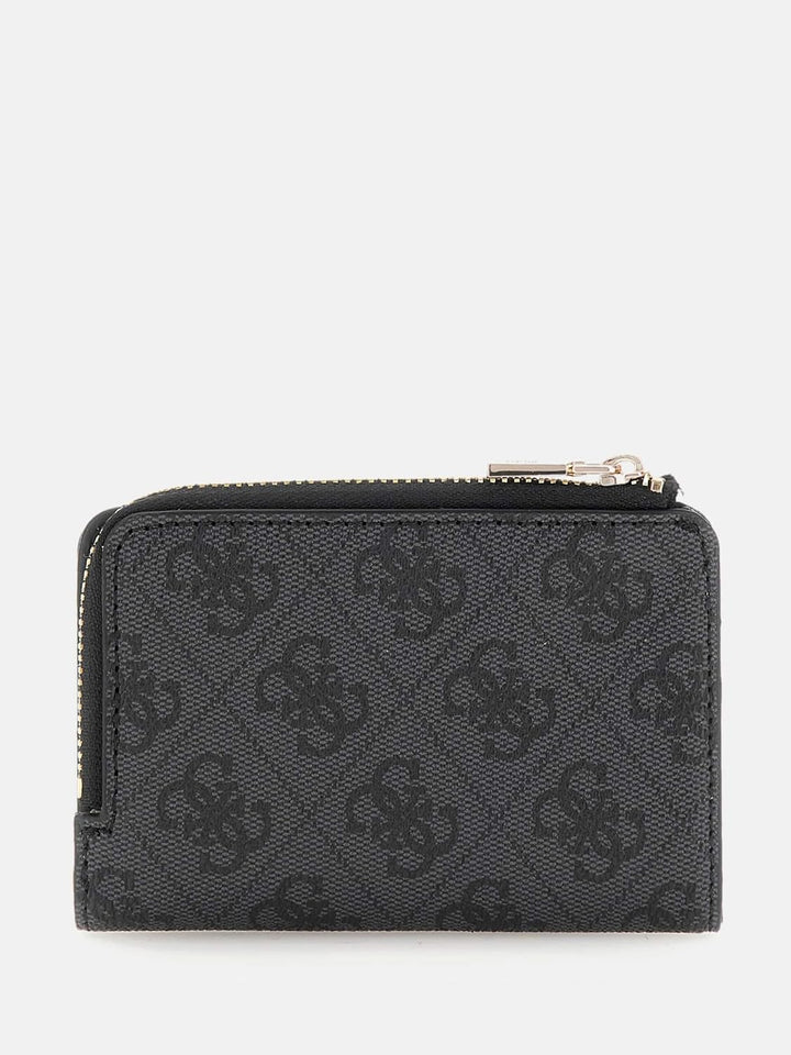 GUESS Damen Laurel Zip Around Card Case Wallet, Coal Logo