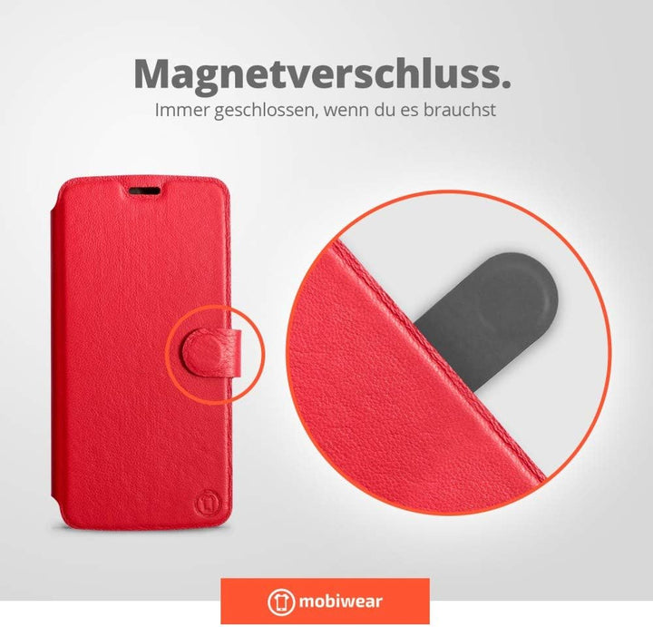Mobiwear | Echt Lederhülle | Kompatibel mit Samsung Galaxy M51, Made in EU handyhülle, Slim Leather