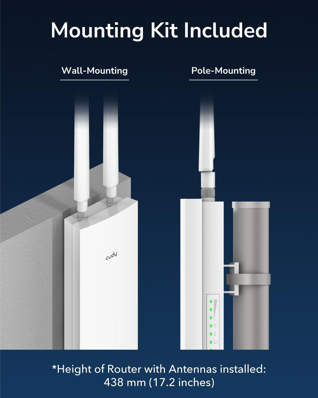 Cudy Outdoor AC1200 Gigabit Wireless Access Point, WLAN-Extender für den Aussenbereich, IP65 wasserd