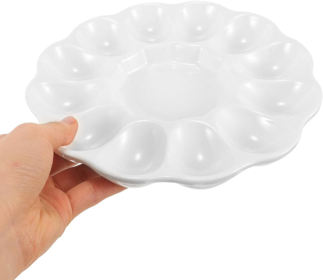 Cabilock Eierplatte Keramik Für Gefüllte Eier Servierteller Für Osterfeiern Praktischer Eierhalter F