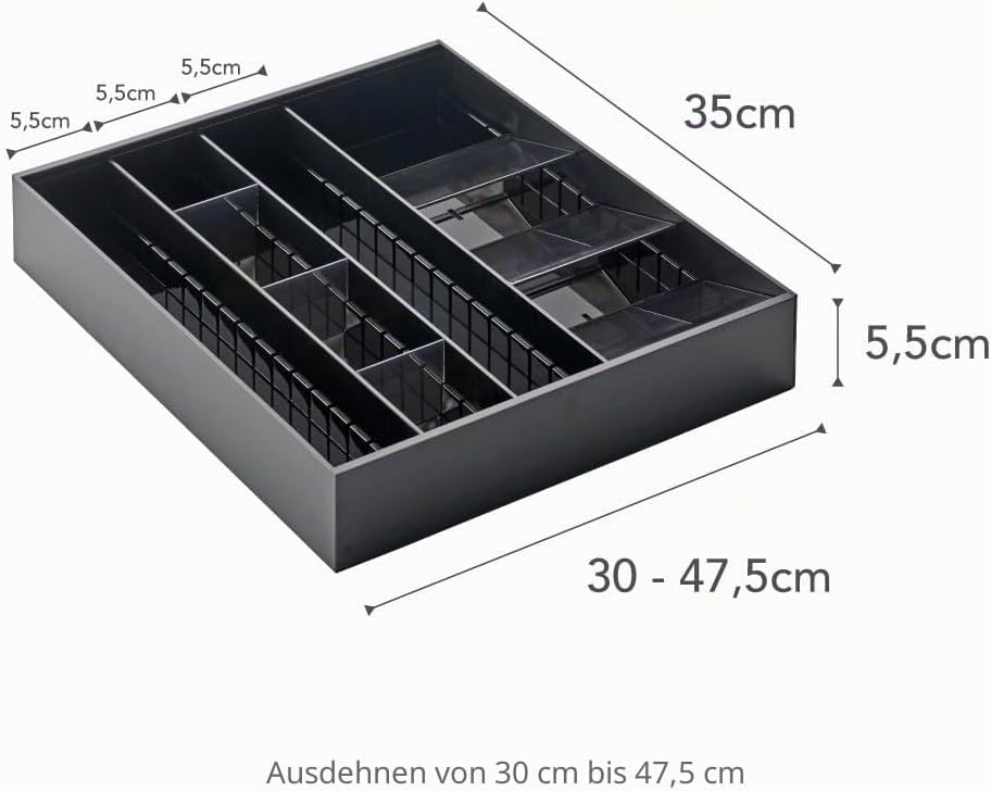 YAMAZAKI TOWER 5416 Ausziehbarer diagonaler Besteckkasten, Schwarz, One Size, Schwarz