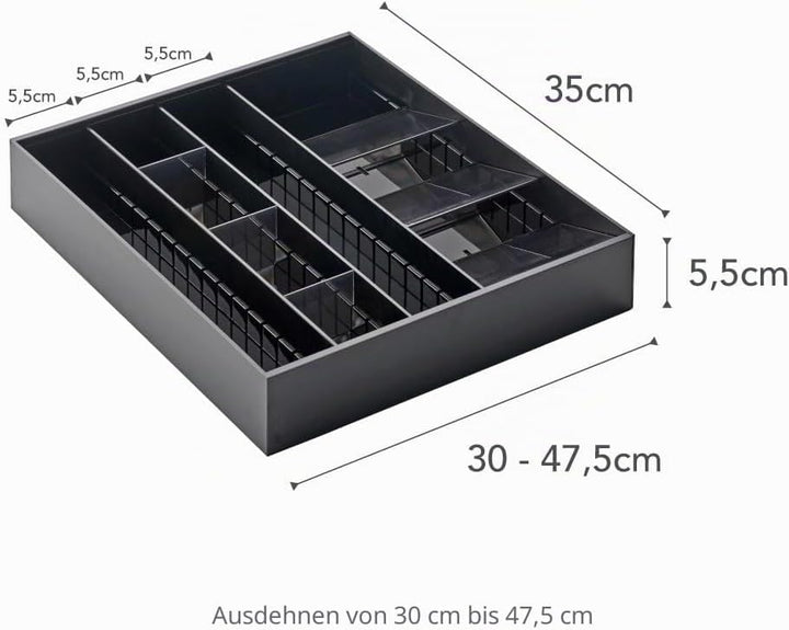 YAMAZAKI TOWER 5416 Ausziehbarer diagonaler Besteckkasten, Schwarz, One Size, Schwarz