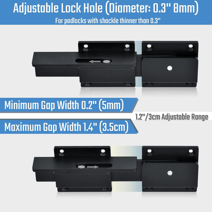 Steinwhale Torriegel, 3.5mm robuster Türriegel aus Aluminiumlegierung für Holzzäune im Freien, Doppe