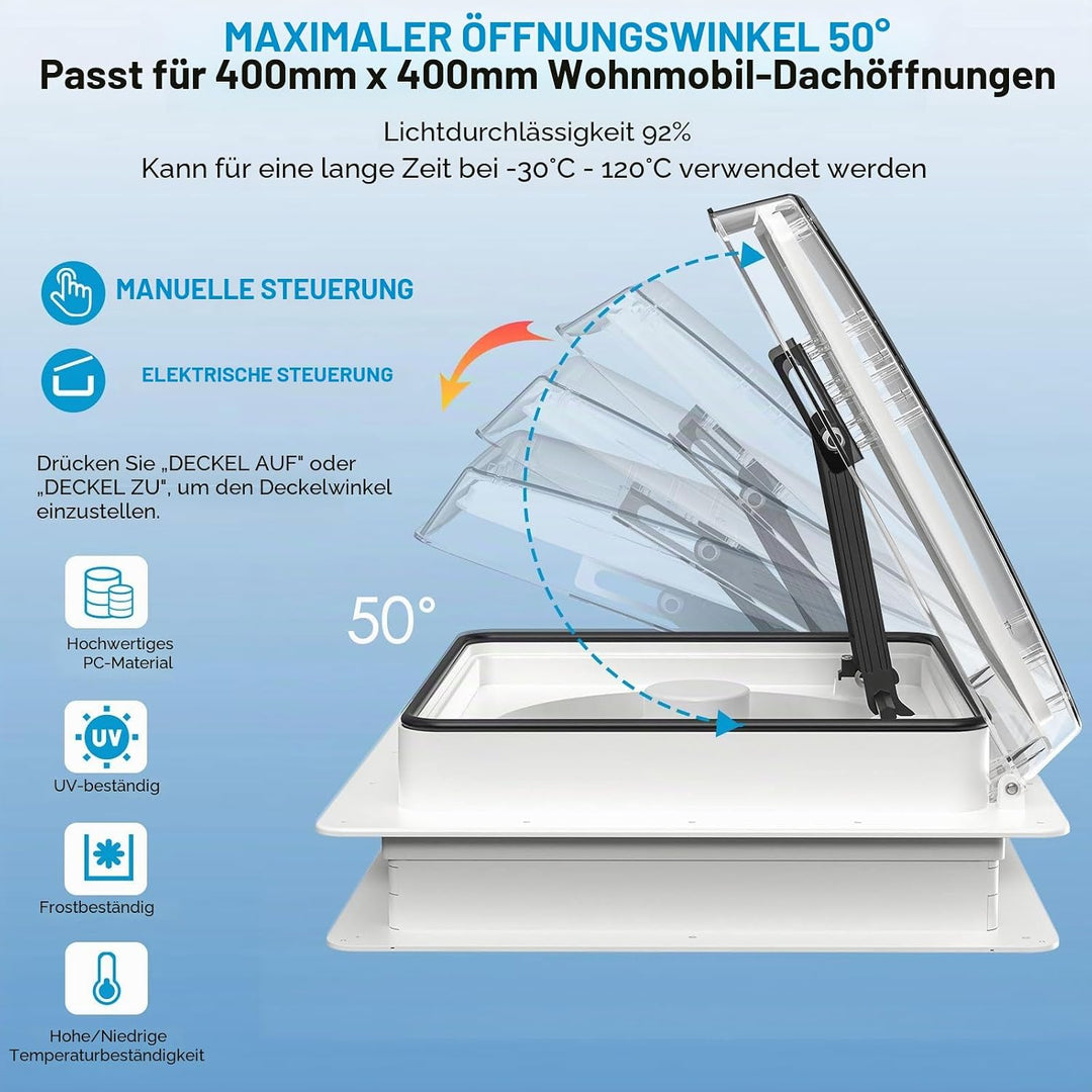 2012 Voice-Activated Max Air Belüftung für Wohnmobil Dachventilator Dachlüfter Reversibler Abluftven