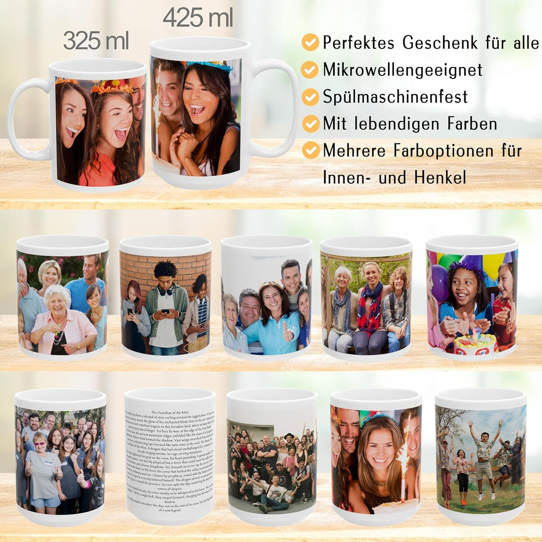 Individuelle Tasse mit Bild oder Text Ihrer Uploads, personalisierte Tasse, mikrowellen- und spülmas