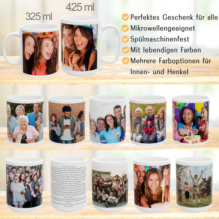Individuelle Tasse mit Bild oder Text Ihrer Uploads, personalisierte Tasse, mikrowellen- und spülmas