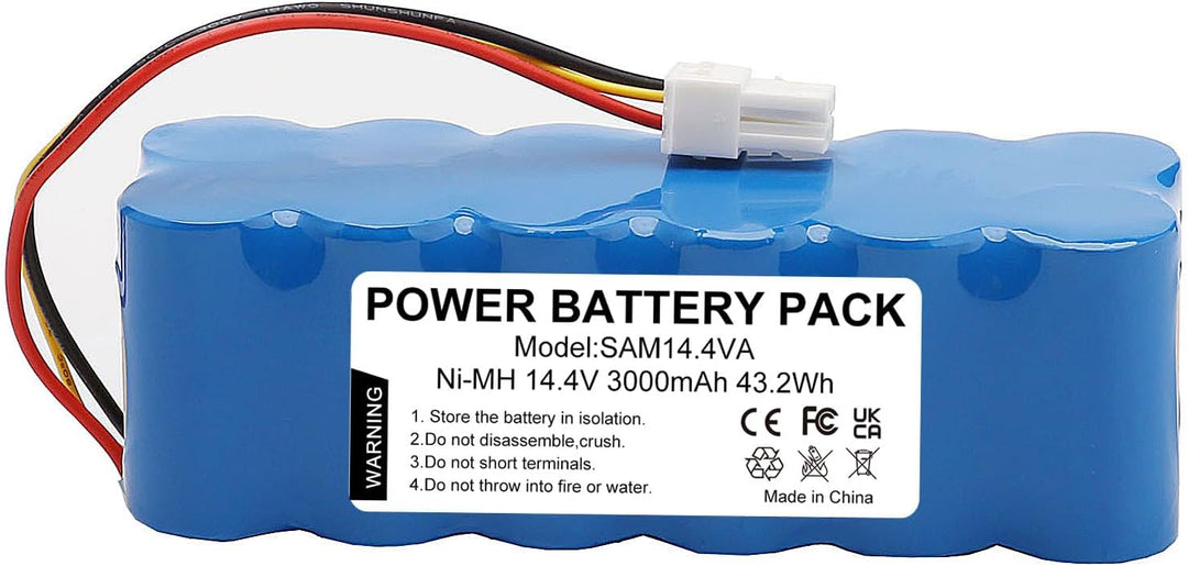 3000mAh 14.4V NI-MH Akku Ersatzakku für Samsung Navibot SR-Serie - Kompatibel mit SR8850, SR8855, SR