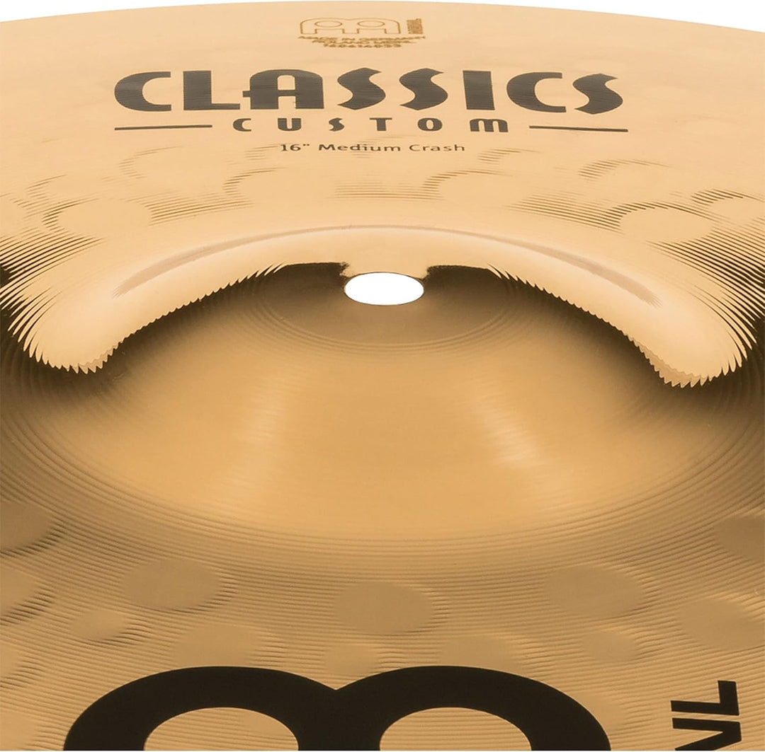 Meinl Cymbals Classics Custom Brilliant Crash Medium 16 Zoll (Video) Schlagzeug Becken – Paar – (40,