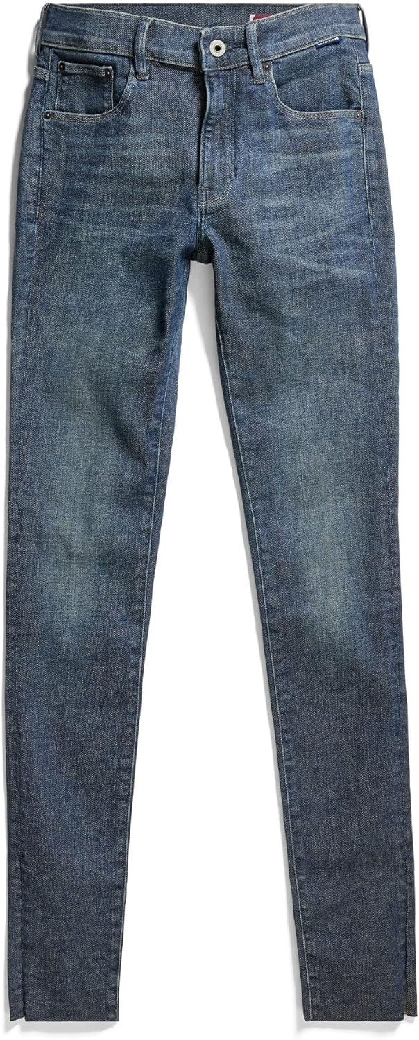 G-STAR RAW Damen 3301 Skinny Slit Jeans 27W / 30L Blau (Faded Blues D21404-d106-d135), 27W / 30L Bla
