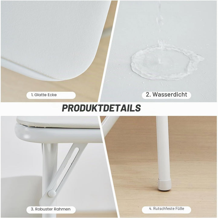 Quadratischer Klapptisch, tragbarer, robuster Kartentisch mit Vinylplatte, für drinnen und draussen,