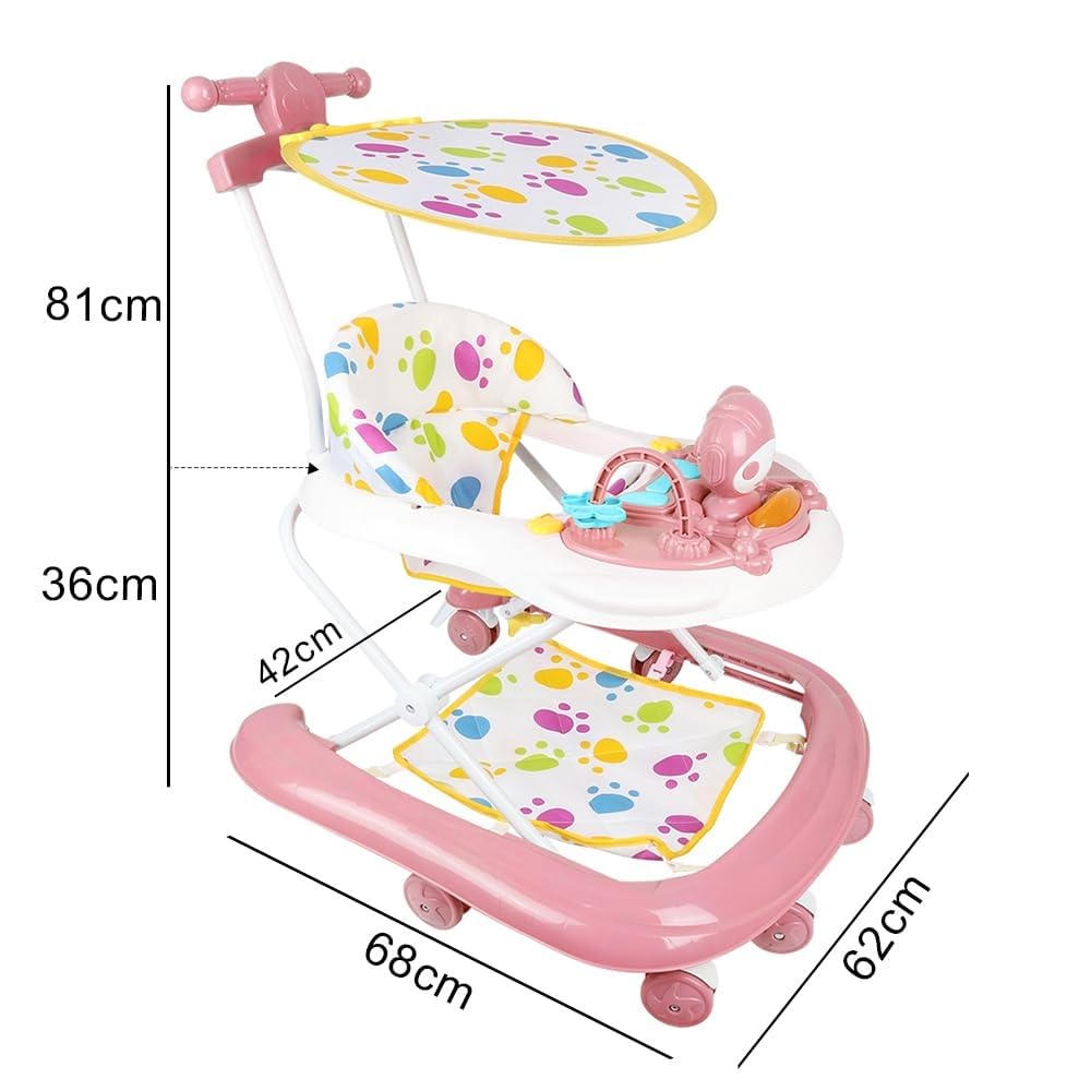 3-in-1 höhenverstellbare Lauflernhilfe für Babys und Mädchen, faltbare Baby-Lauflernhilfe mit 3 vers