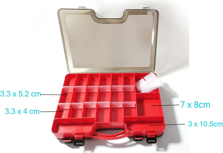 Doppelseitige Angelbox, Kunststoff Angelzubehör Köderbox, Aufbewahrungsbox für Angelzubehör mit Fäch