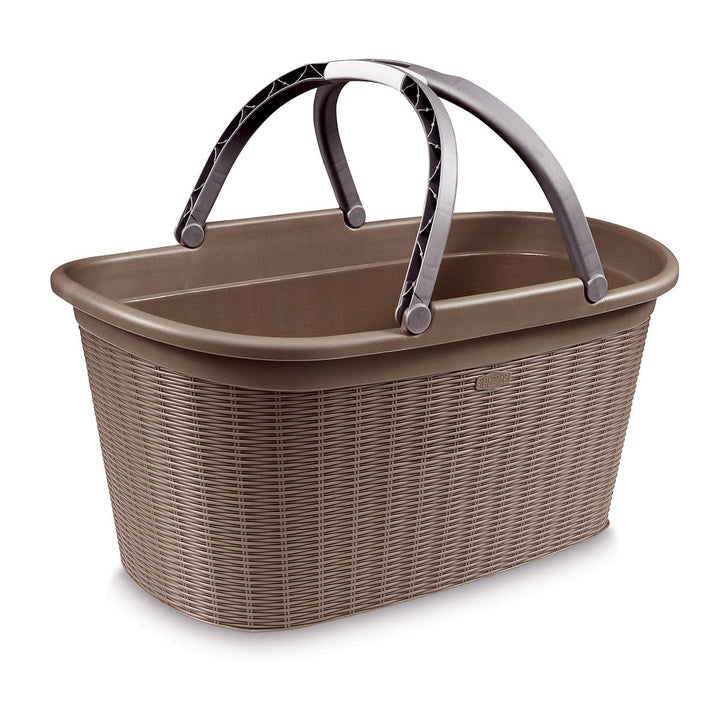 Stefanplast Elegance Wäschekorb, Kunststoff, Taupe, 38 x 58 x 28 cm Single, Single