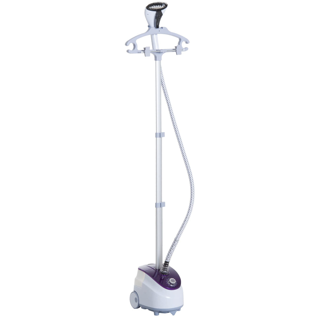 HOMCOM Vertikaler Dampfbügeleisen Kleiderglätter 1,8 L 1800 W Dampfstoss 30g/min Teleskopstange weis