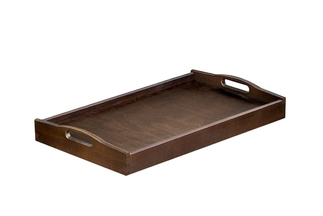 Wooden World Holztablett mit Frühstück mit Griffen 25 x 35 cm massiv braun