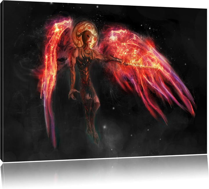 Pixxprint Alien Teufel im Weltraum als Leinwandbild/Grösse: 100x70 cm/Wandbild/Kunstdruck/fertig bes