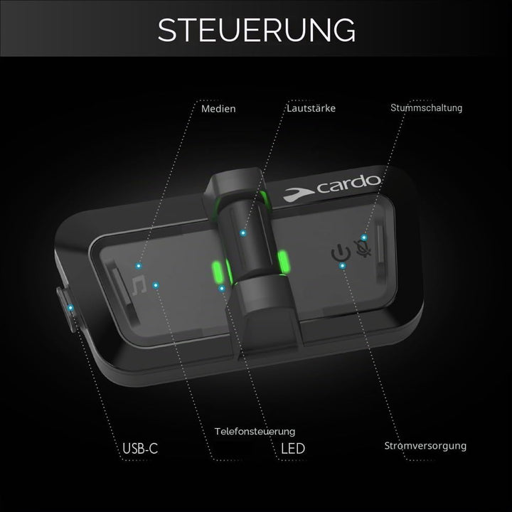 Cardo PACKTALK Outdoor Duo Pack, Helm-Kommunikationssystem, ideal für Ski, Snowboard und Radfahren (