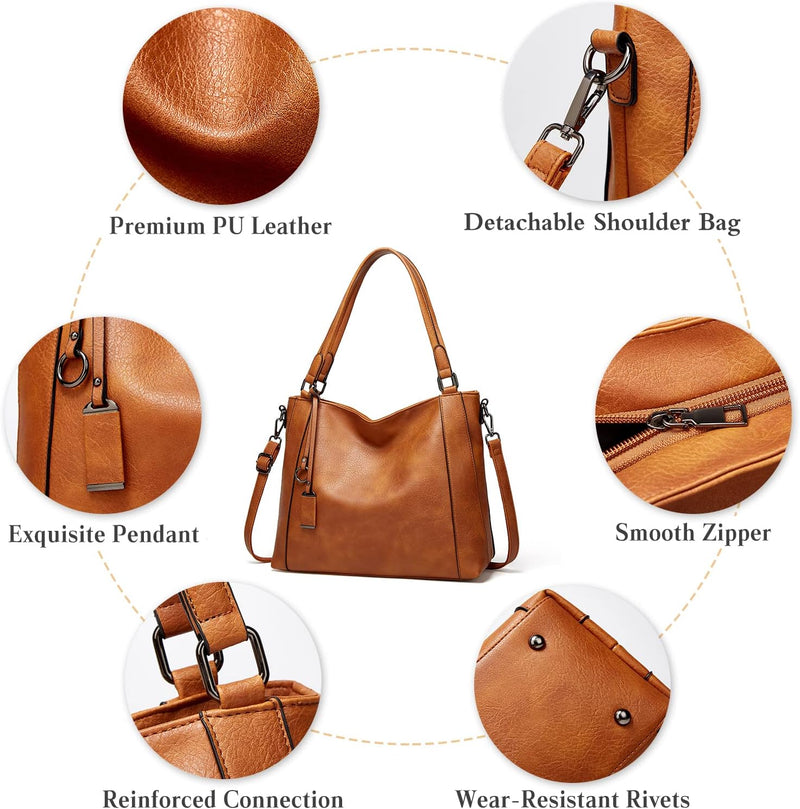 FANDARE Damen Handtasche Wasserdicht Henkeltaschen Umhängetaschen PU-Leder Tote Beutel Schultertasch