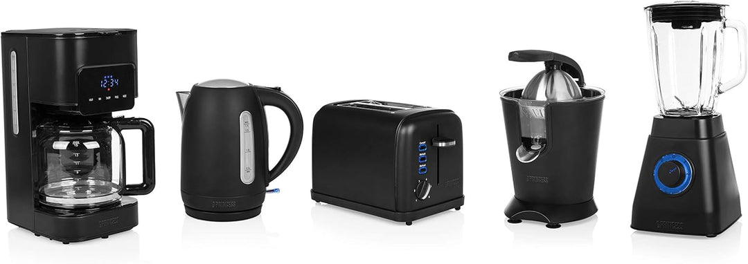 Princess Black Steel Zitruspresse - professioneller Hebelarm, 160 Watt, Antirutschfüsse, Universalau