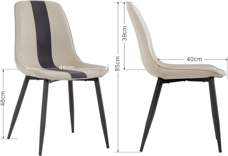 Mondeer Esszimmerstühle 4er Set, Küchenstuhl Polsterstuhl mit Metallbeinen Modernes Design, für Essz
