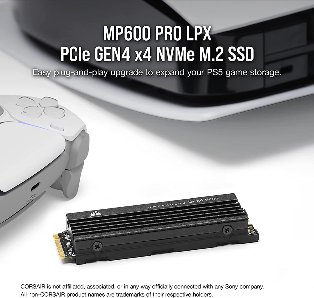 Corsair MP600 PRO LPX 2TB M.2 NVMe PCIe x4 Gen4 SSD - Optimiert für PS5 (Bis zu 7,100MB/sec Sequenzi