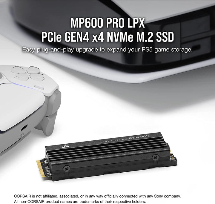 Corsair MP600 PRO LPX 2TB M.2 NVMe PCIe x4 Gen4 SSD - Optimiert für PS5 (Bis zu 7,100MB/sec Sequenzi