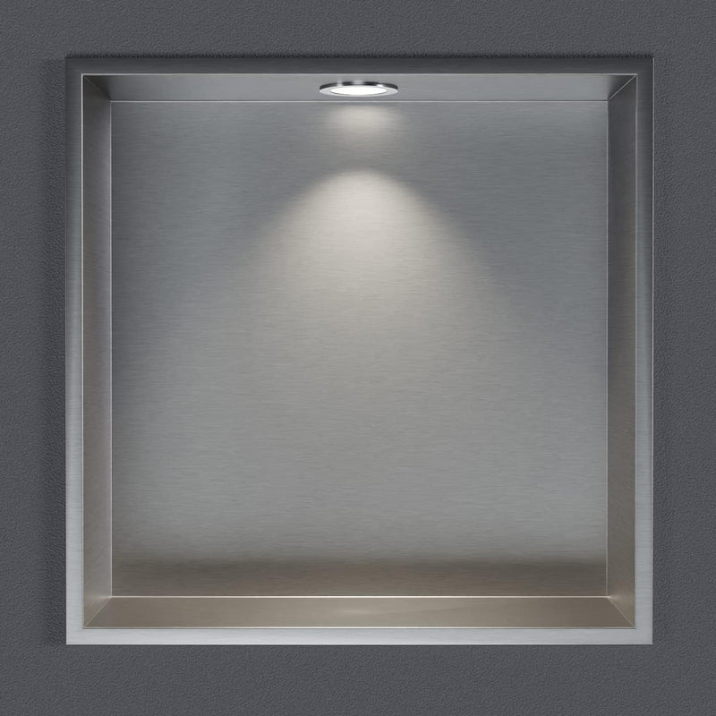 BERNSTEIN® Wandnische aus Edelstahl NT303010X mit LED-Beleuchtung– 30 x 30 x 10 cm – Duschablage für