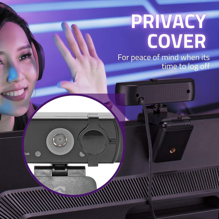 Nedis WCAM120BK Webcam | Full HD@60fps / 4K@30fps | Autofokus | Eingebautes Mikrofon | Schwarz