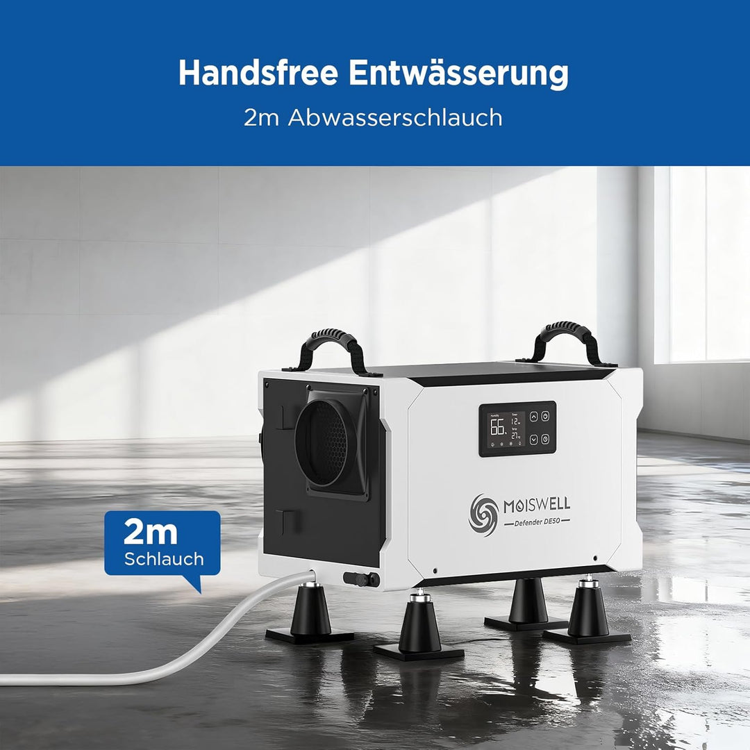 75 L Bautrockner für Keller &amp; Sanierung – Gewerblicher Luftentfeuchter im Dauerbetrieb, bis 350 m³,