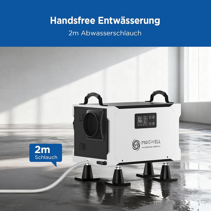 75 L Bautrockner für Keller &amp; Sanierung – Gewerblicher Luftentfeuchter im Dauerbetrieb, bis 350 m³,