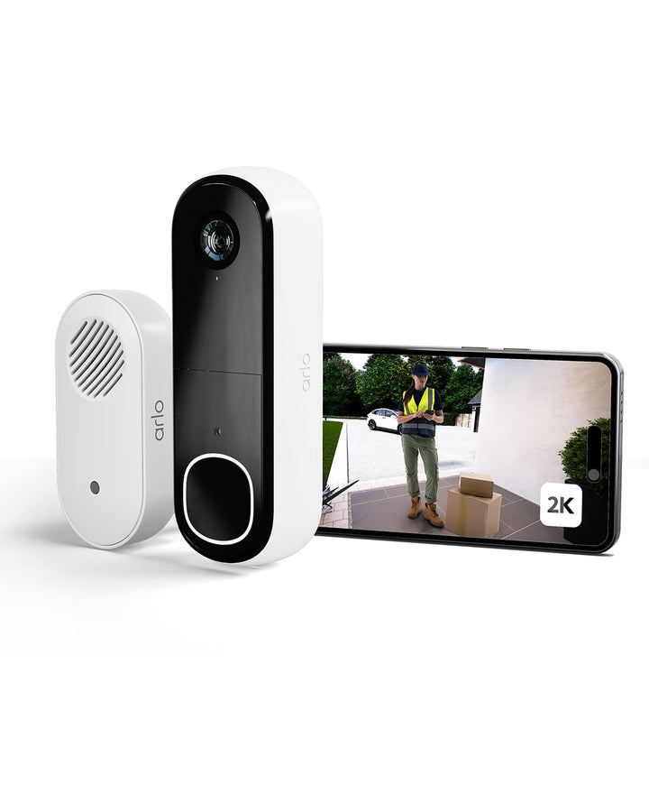 Arlo 2K HD Video Türklingel Mit Kamera &amp; Türgong Kabellos, WLAN Doorbell, Bewegungsmelder, 2-Wege-Au