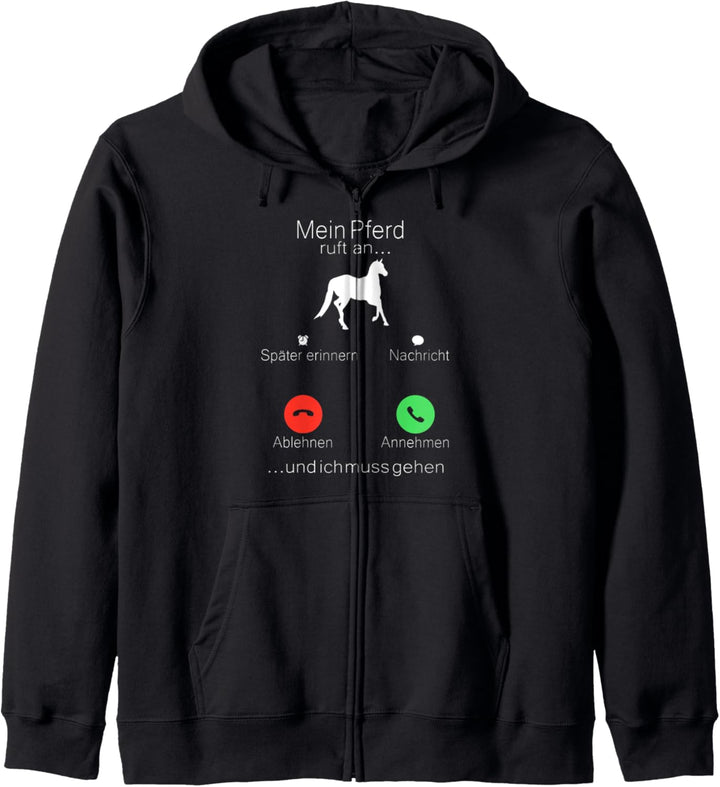 Mein Pferd ruft an Pferde Mädchen Reiterin Reiten Pferd Kapuzenjacke