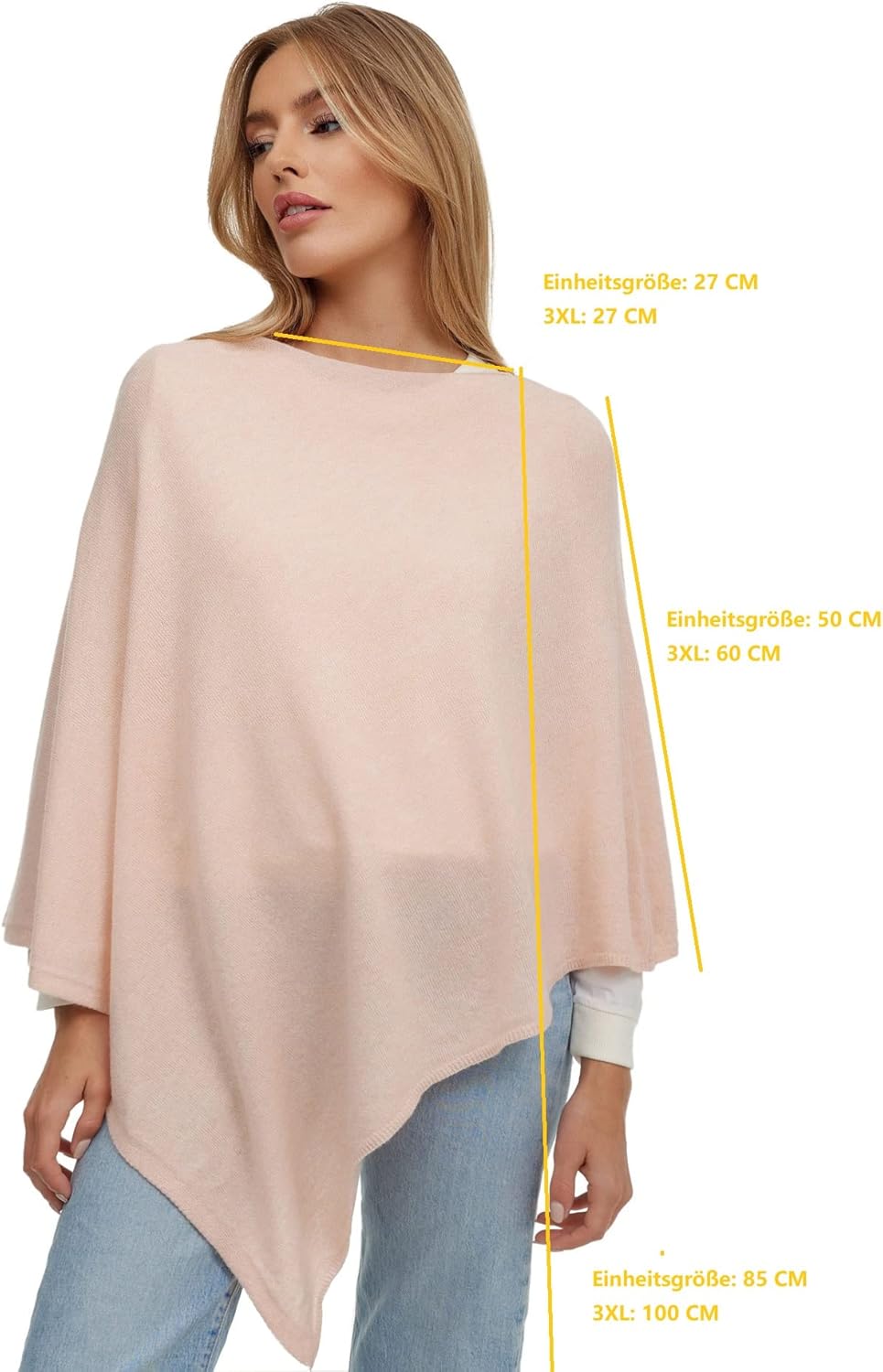 Glamexx24 Damen Strick Poncho Unifarbe Cape Feinstrick XXL Pullover Umhängetuch Eleganz Stil und Kom