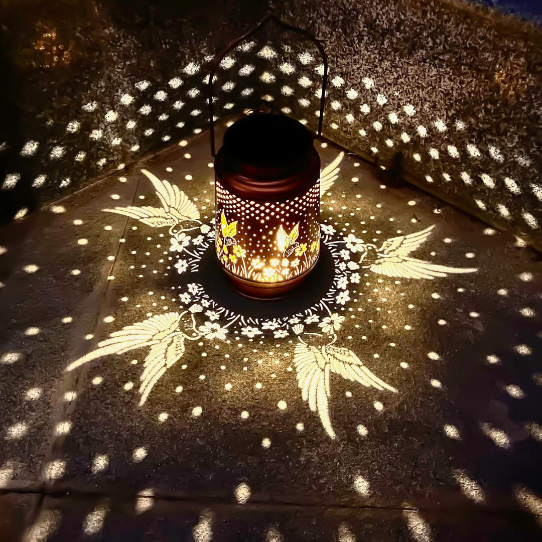 Kolibri Solar Laterne Lichter im Freien hängen, Metall-Deko-Laternen-Wasserdichtes LED-Deko-Licht fü