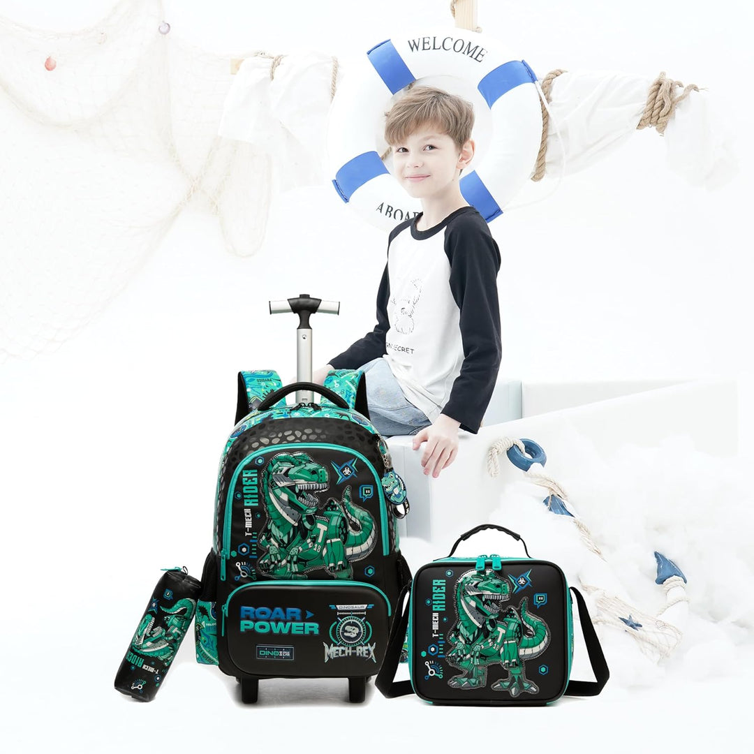 HTgroce Schulranzen mit Rollen, Rucksack mit Trolley für Kinder, Rucksack Trolley die erste Klasse G