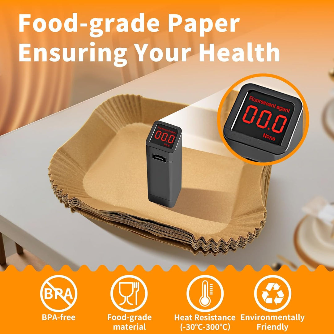 160 Stück Backpapier für Heissluftfritteuse Ninja AF500EU AF500EUCP 10.4L, Cecotec 9000, COSORI Twin